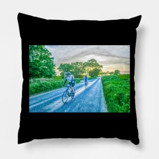 Cycling In The Country Pillow