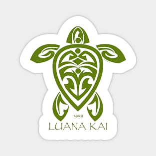 Green Tribal Turtle / Luana Kai Maui Magnet