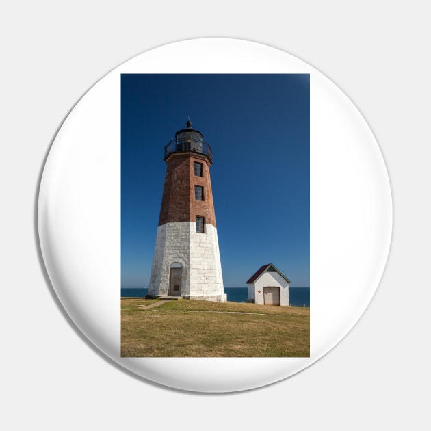 Point Judith Lighthouse Blue Sky Pin by mcdonojj