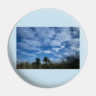 White Fluffy Clouds in a Cluster Pin