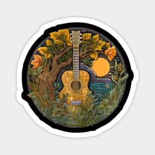 Acoustic Guitar Tree Guitarist Landscape Nature Music Lover Magnet