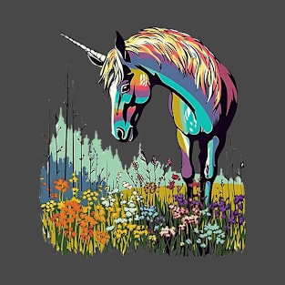 Unicorn Grazing in the Meadows T-Shirt