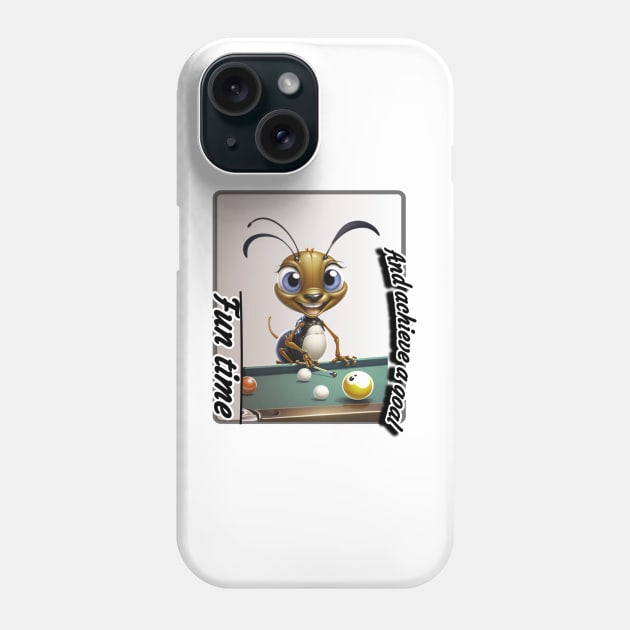Cute smiley ant playing billiards Phone Case by Human light 