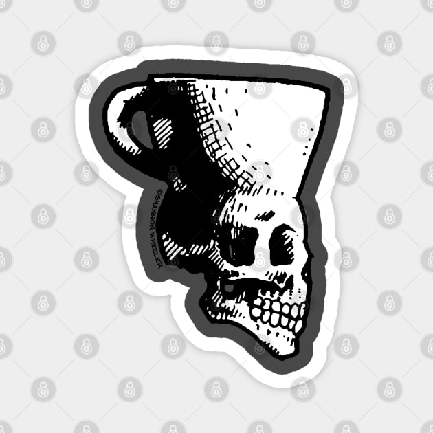 Coffee Skull Magnet by ShannonWheeler