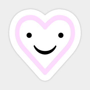 Pink Smiling Heart Simple Kawaii Design Magnet