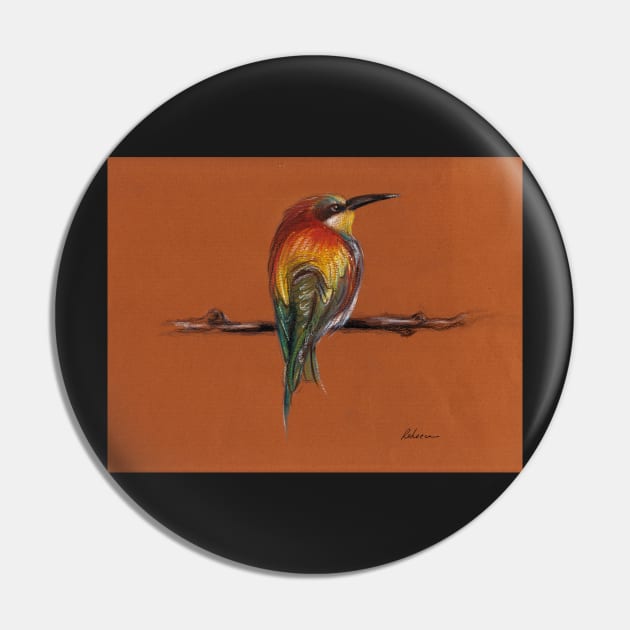 Wild - Original pastel/colored pencil drawing of a colorful wild bird Pin by tranquilwaters