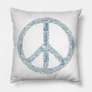 Peace Symbol Silhouette Shape Text Word Cloud Pillow