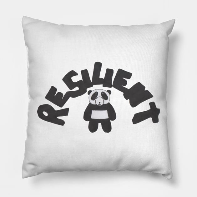 Resilient Panda! Pillow by krisevansart