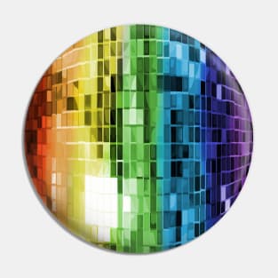 Rainbow Mirrored Disco Ball Pattern Pin