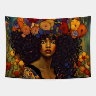 Beautiful Black Art Nouveau Woman Tapestry