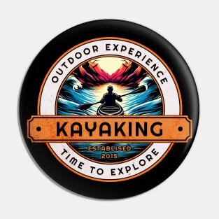 Outdoor Experience Kayaking Design Pin