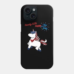 Unicorn the 4th of July Howdy Cowboy Phone Case