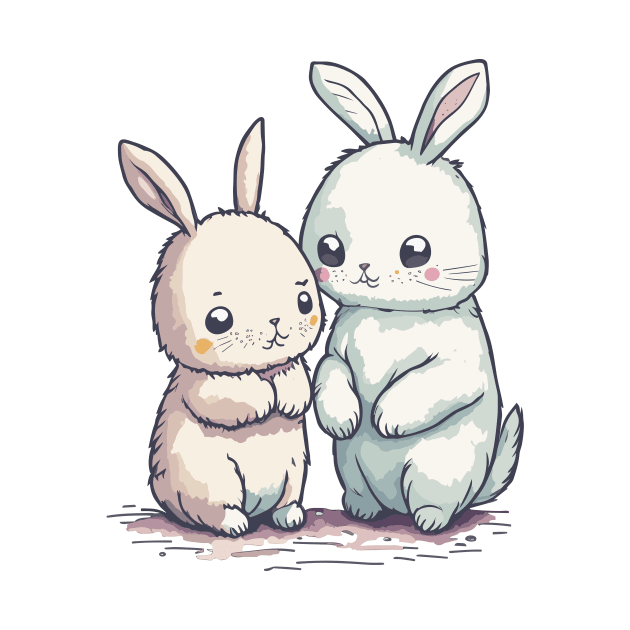 cute kawaii bunnies by Maria Murtaza