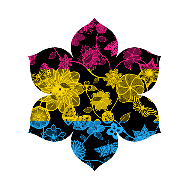 Butterfly Garden, Pride Flag Series - Pansexual by StephOBrien