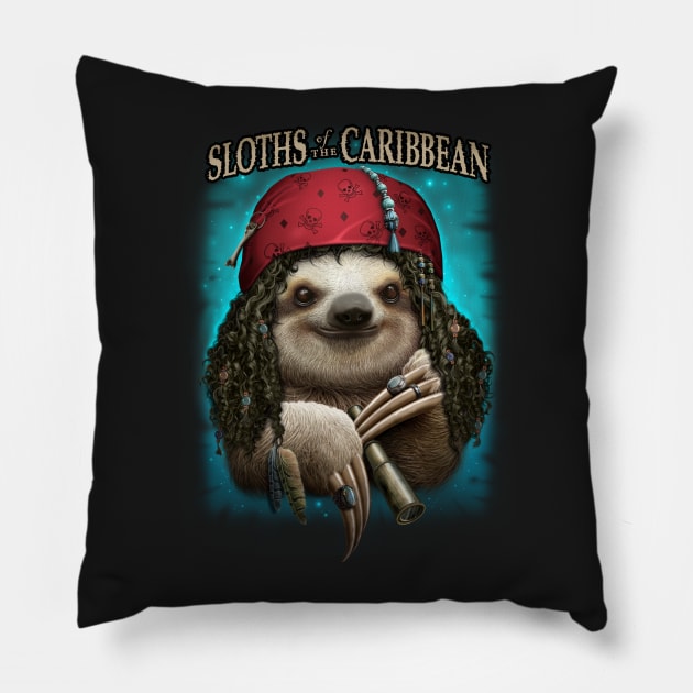 SLOTHS OF THE CARIBBEAN Pillow by ADAMLAWLESS