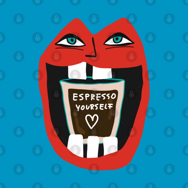 Express Yourself - Funny Coffee Pop Art Illustration by ManoTakako