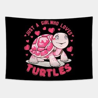 Just A Girl Who Loves Turtles Tapestry