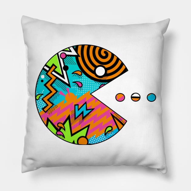 Pac-80s Pillow by Skorretto