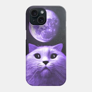 A Cat and the Moon - Aesthetics Phone Case