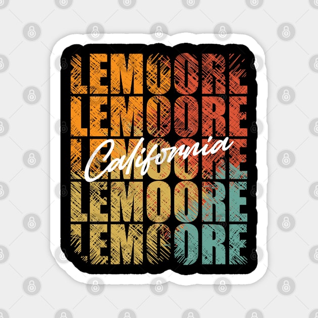 Lemoore California Retro Vintage Custom Design Unique Graphic Magnet by cathycgibson