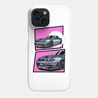 Godzilla SKYLINE GTR R34 Phone Case