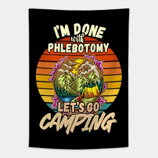 PHLEBOTOMY AND CAMPING DESIGN VINTAGE CLASSIC RETRO COLORFUL PERFECT FOR  PHLEBOTOMIST  AND CAMPERS Tapestry