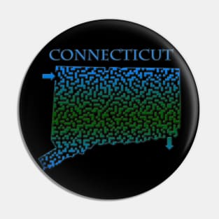 Connecticut State Outline Maze & Labyrinth Pin