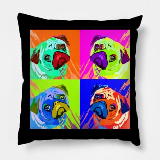 Pug 4 squares Pillow