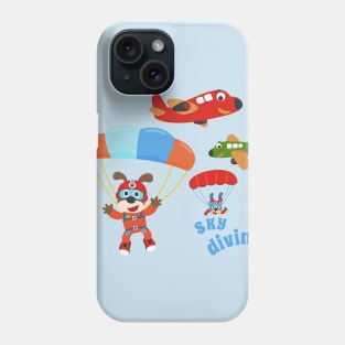 Vector illustration of a cute skydiver Phone Case