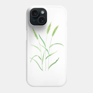 Green Setaria watercolor painting Phone Case