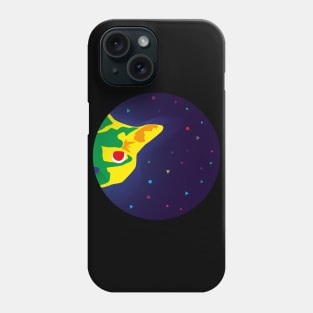 gato en el espacio geometrico Phone Case