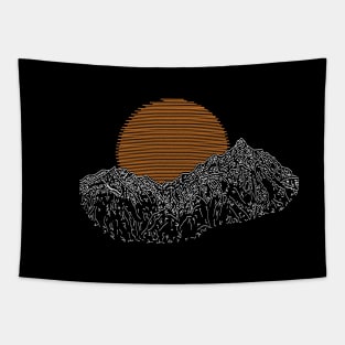 Mountains rising sun(white variant) Tapestry