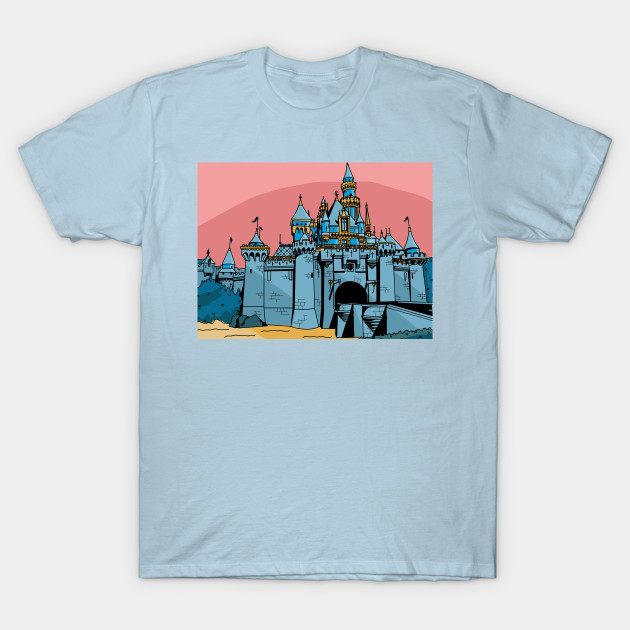 Disover Castle on Main: Sunset - Disneyland - T-Shirt