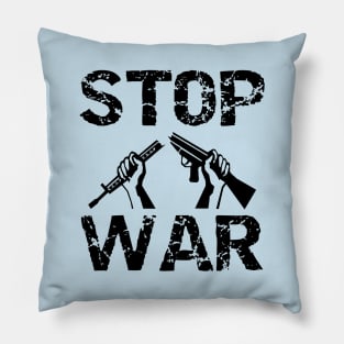 Stop War Broken Gun - Black Design for Peace Loving People Pillow