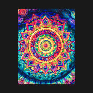 Mesmerizing Mandala Art Print for Home Decor, Boho Wall Art, and Spiritual Meditation T-Shirt