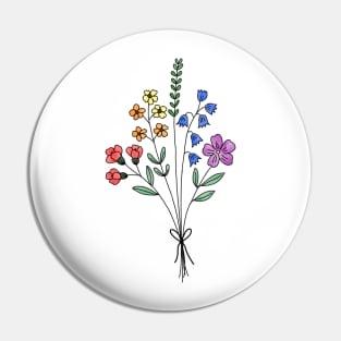 Subtle pride flower bouquet Pin