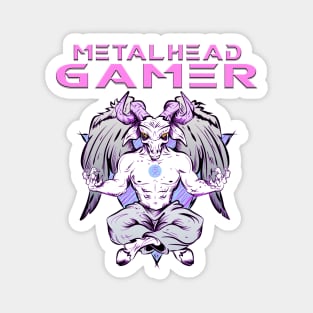 Metalhead Gamer Baphomet Meditate Pink Magnet