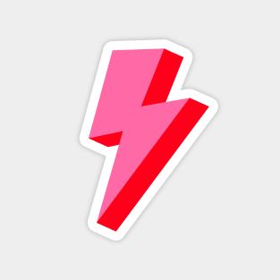 Block 3D Style Pink and Red Lightning Magnet