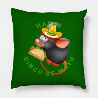 happy cinco de mayo rat mexican Pillow