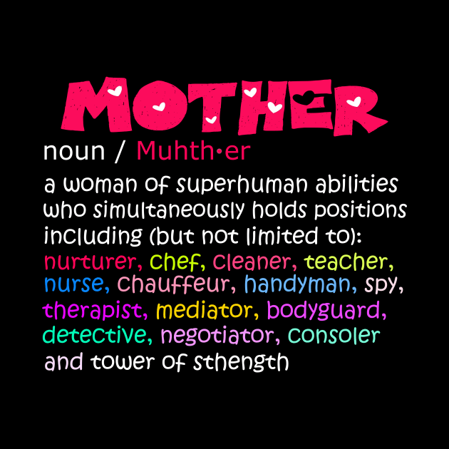 Mother Definition Funny Mom Quote Mothers Day Womens Best Mom ever Gift by Bezra