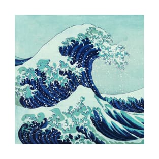 Hokusai Big Blue Wave Illustration T-Shirt