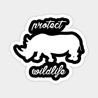 protect wildlife - rhino Magnet