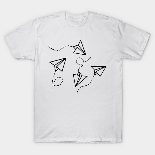 Paper Plane T-shirt Hand Painted UNISEX Pocket Shirt 