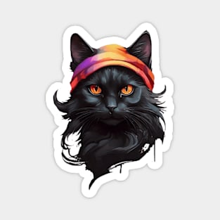 Cool black cat Magnet