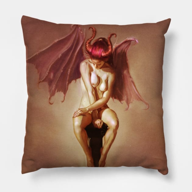 Demon girl Pillow by Artofokan