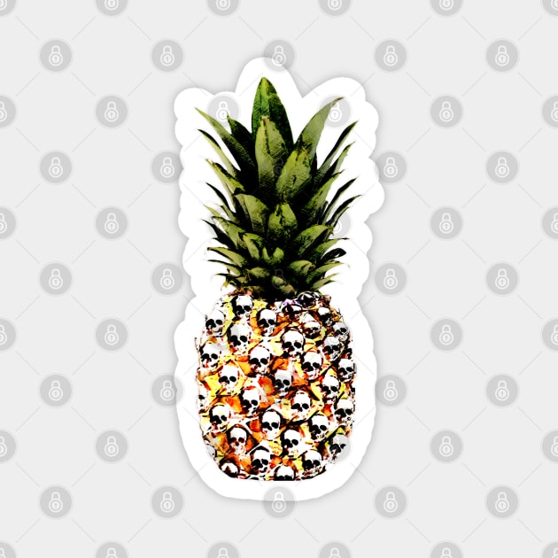 pineapple, fruit,skull, summer, tropical Magnet by Collagedream