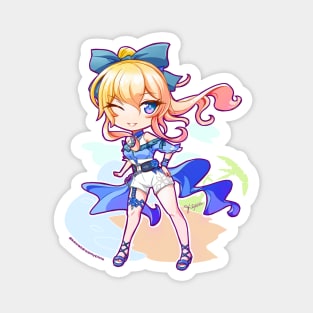 Anime Genshin Impact Jean fanart chibi in summer costume Magnet