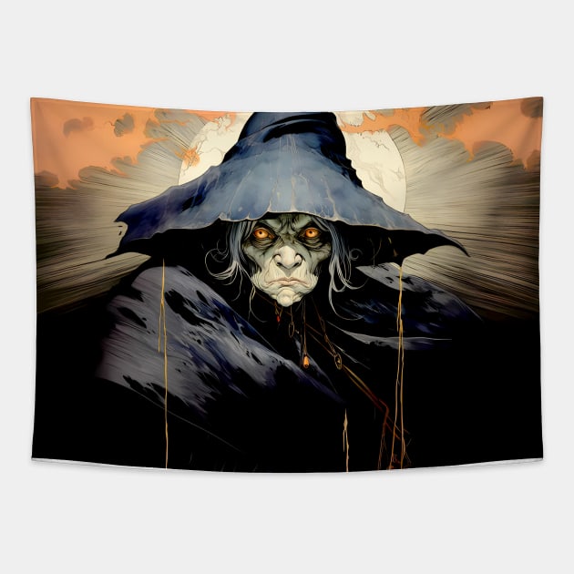 Halloween Witch: Bewitching the Witch Tapestry by Puff Sumo