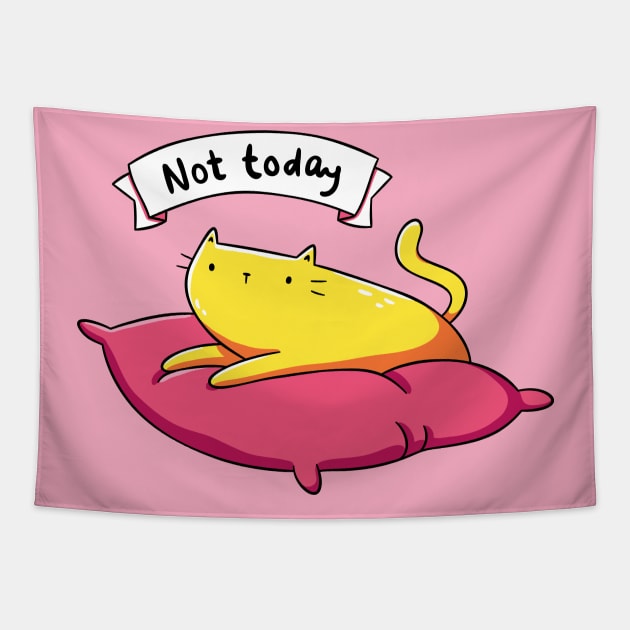 Not Today Cat Tapestry by LydiaLyd