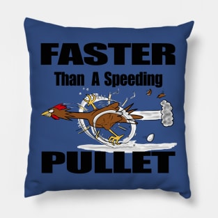 Funny running chicken cartoon Pillow